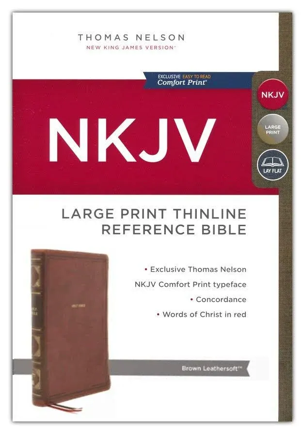 Nkjv, Thinline Reference Bible, Large Print, Leathersoft, Black, Red Letter Edition, Comfort Print: Holy Bible, New King James Version