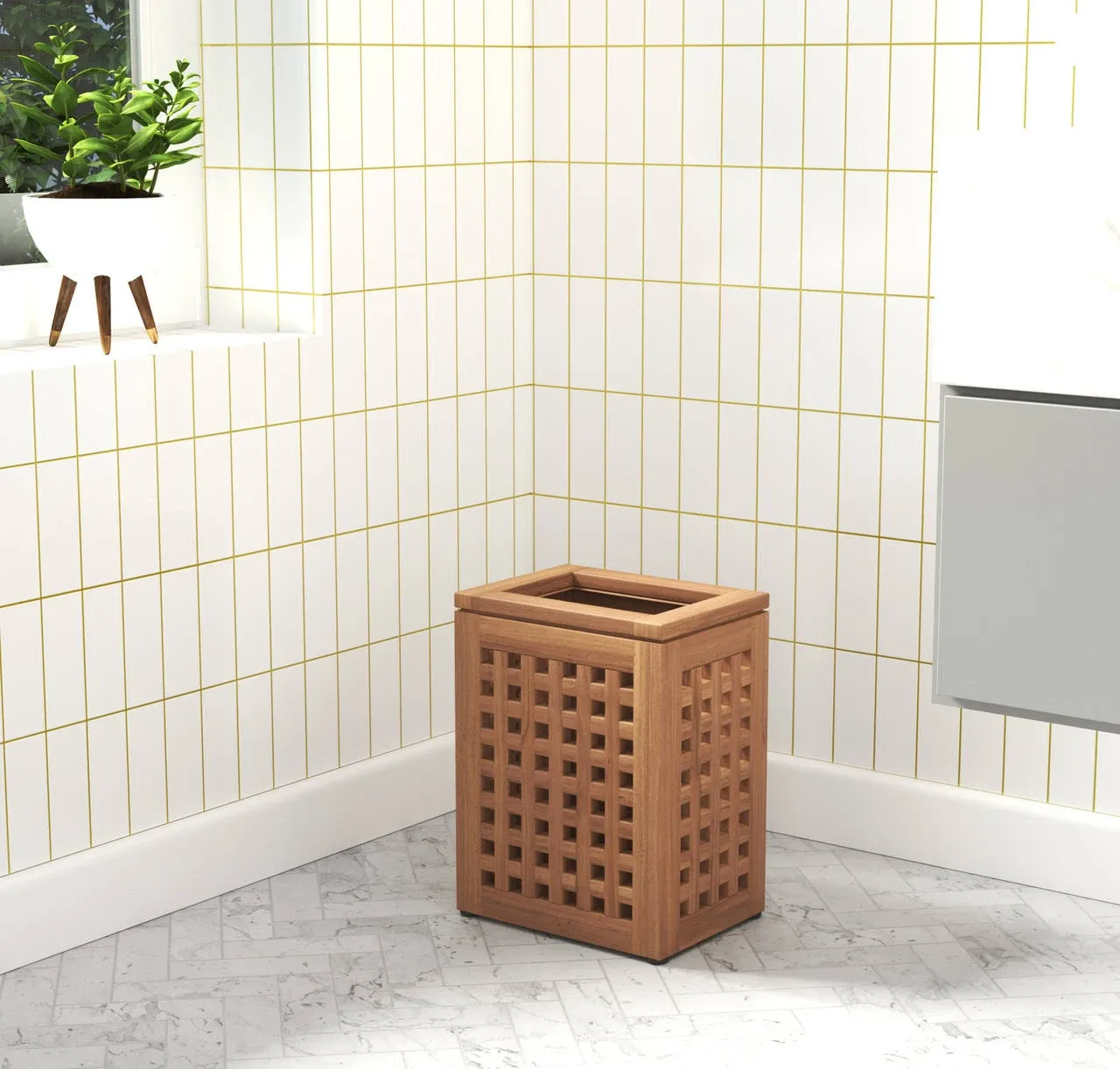 AquaTeak Grate Waste Basket