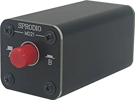 SPRODIO MD21 2 Port Stereo 3.5mm Audio Switcher Selector Box