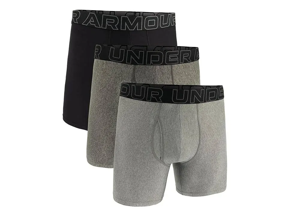 Men's Under Armour Performance Tech 6" Boxer Briefs Underwear 3 Pack 2XLarge Steel