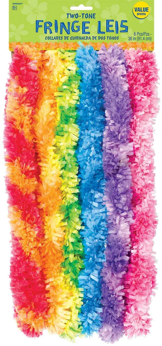 Amscan Two Tone Party Fringe Lei 36" 6 Ct.