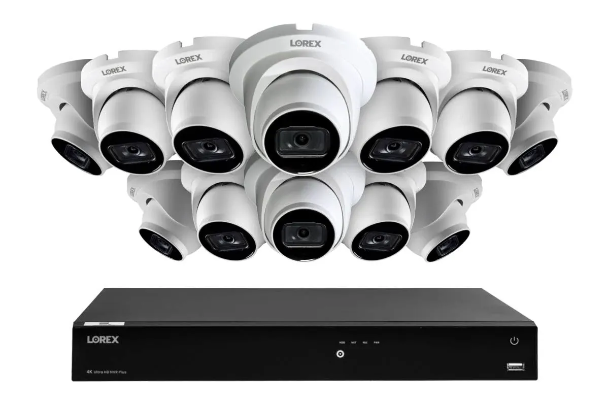 Lorex Fusion Series 4K 16 Camera Capable 4TB Wired NVR System with A14 IP Dome Cameras