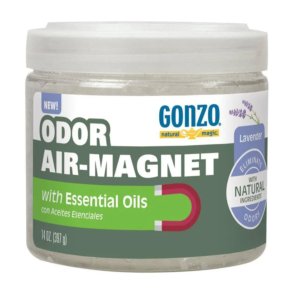 Gonzo Natural Magic Naturally Pure Odor Removing Gel - 14 Ounce - Works On Pet, Smoke, Trash, Kitchen, Closet, Bathroom Odors