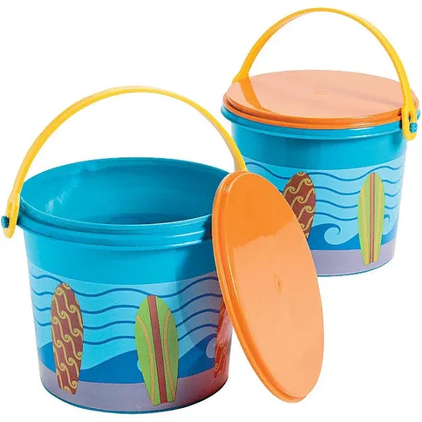 Surf&#8217;s Up Pails with Lid - 12 Pc.