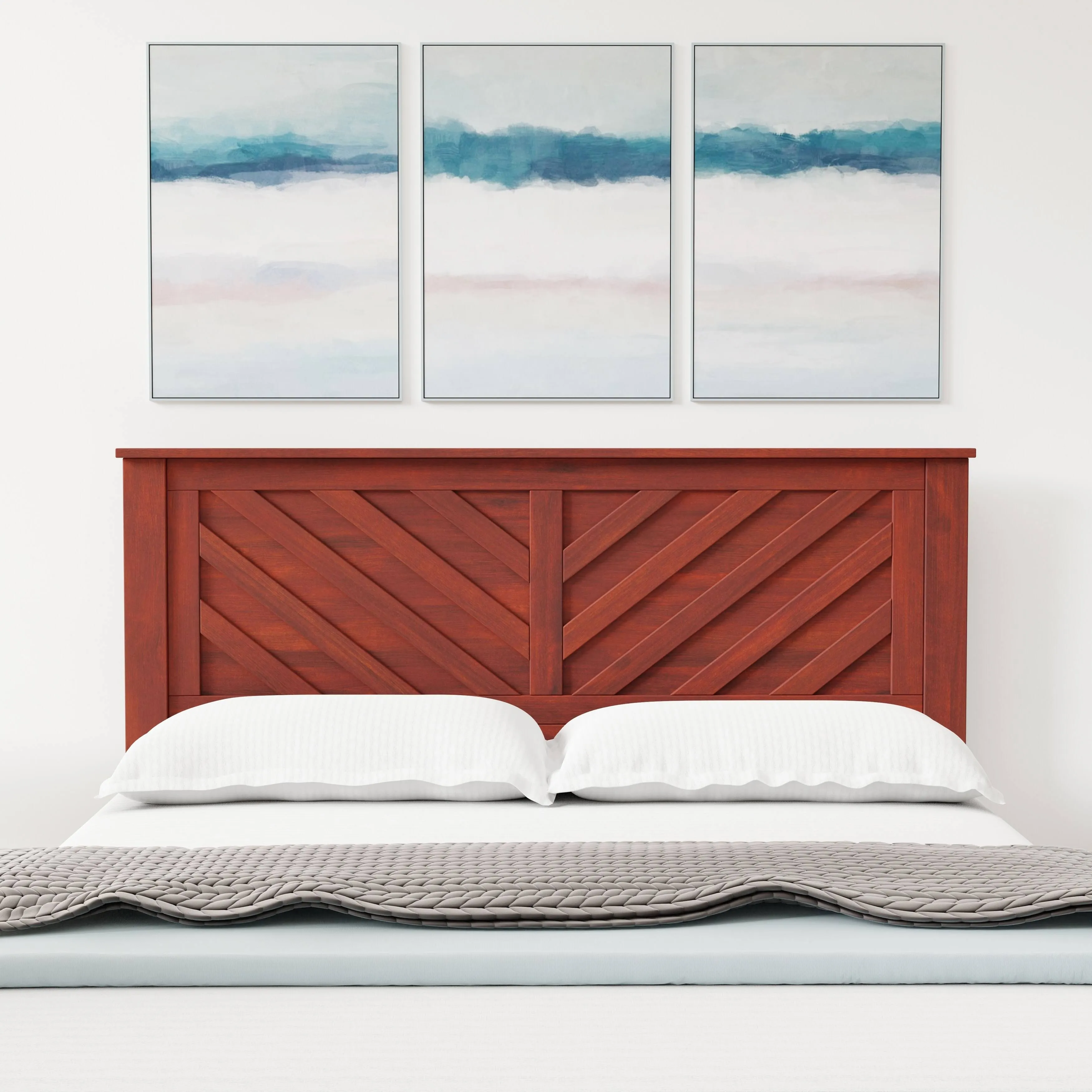 Glenwillow Home LaFerme Wood Headboard in Cherry - Queen Size