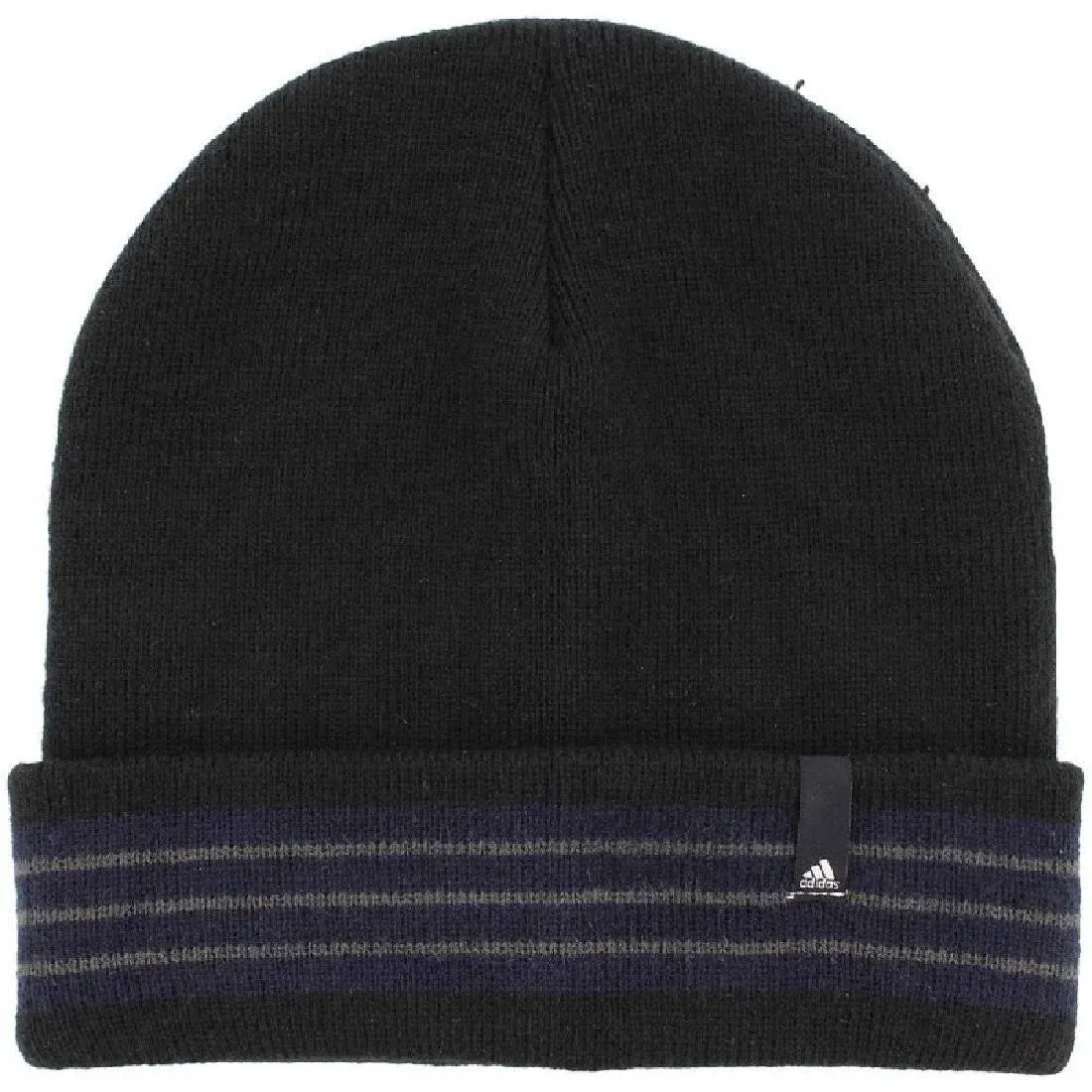 adidas Core Fold Beanie (For Men) - Black/Grey Stripes Free Shipping