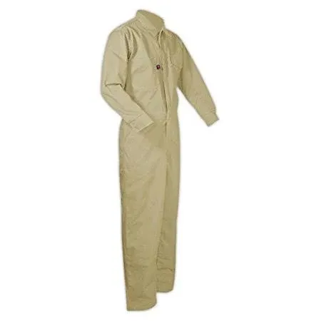 MAGID Dual Hazard 7 oz. Flame Resistant 88/12 Contractor Coveralls, 1 Pair, Size Medium, Khaki, CBK65DH