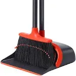 Broom with Dustpan Combo Set, Broom and Dustpan Set with 51.6’’ Long Handle, Standing Broom and Dustpan, Upright Broom Set for Home Office Kitchen,Lobby Dustpan Long Handle for Outdoor