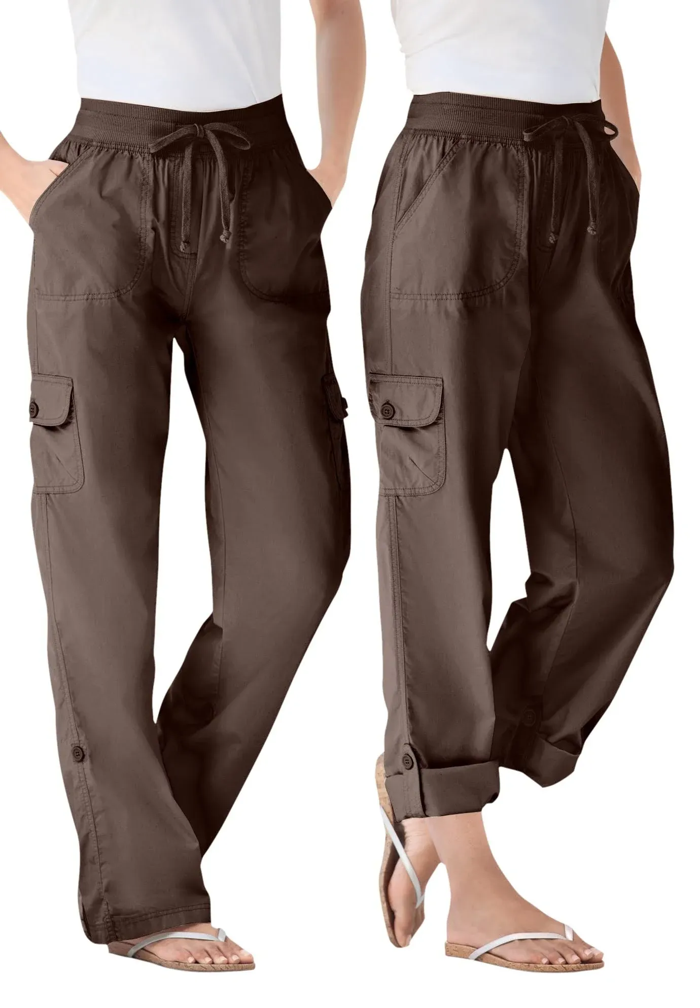 Plus Size Women's Convertible Length Cargo Pant by Woman Within in Chocolate ...