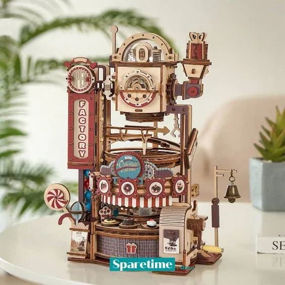 3D Wooden Puzzle Marble Run: Chocolate Factory