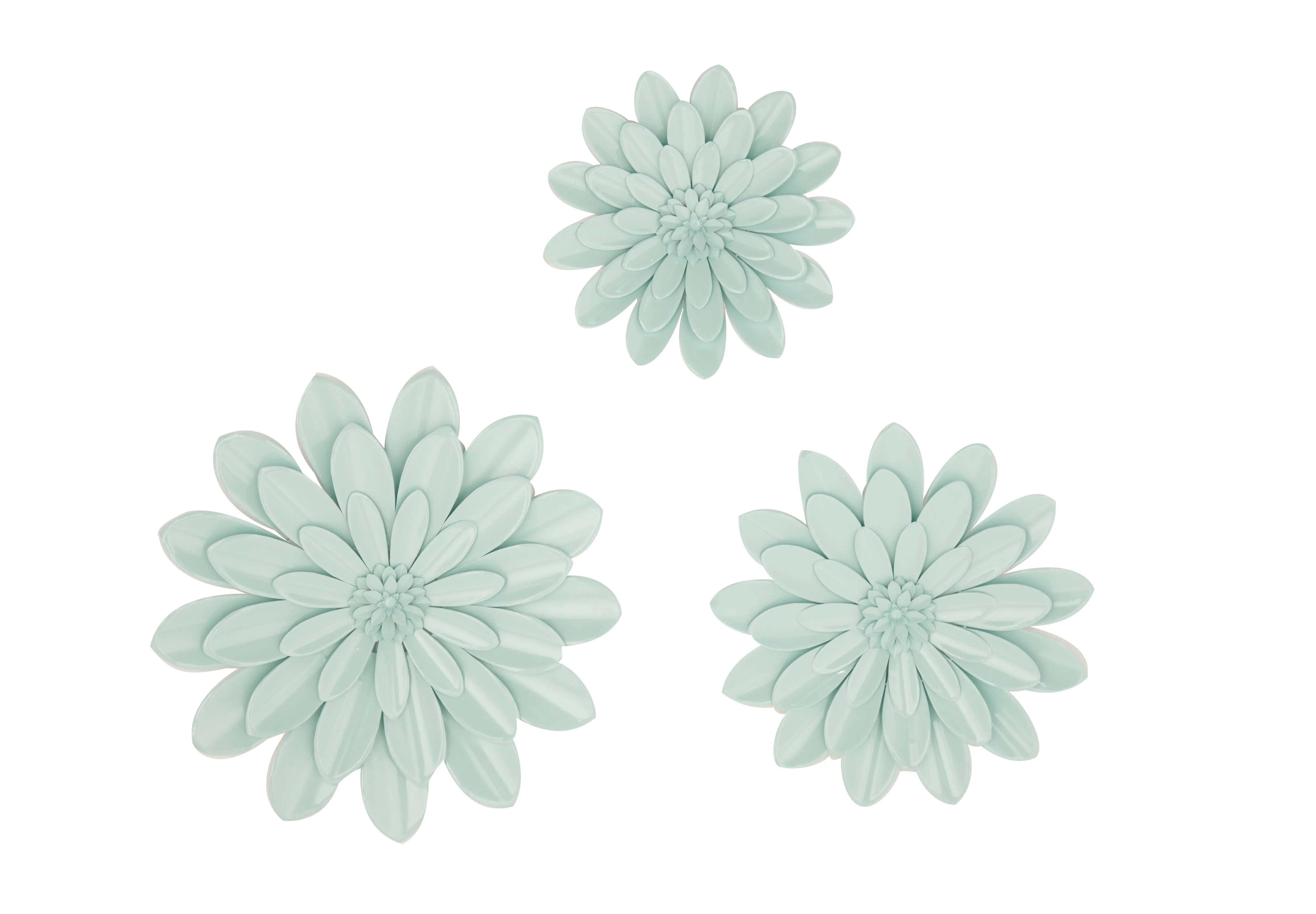 Litton Lane Metal Green Floral Wall Decor (Set of 3)