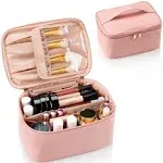 Large Portable Makeup Bag with Toiletries Brushes Slots and Divider