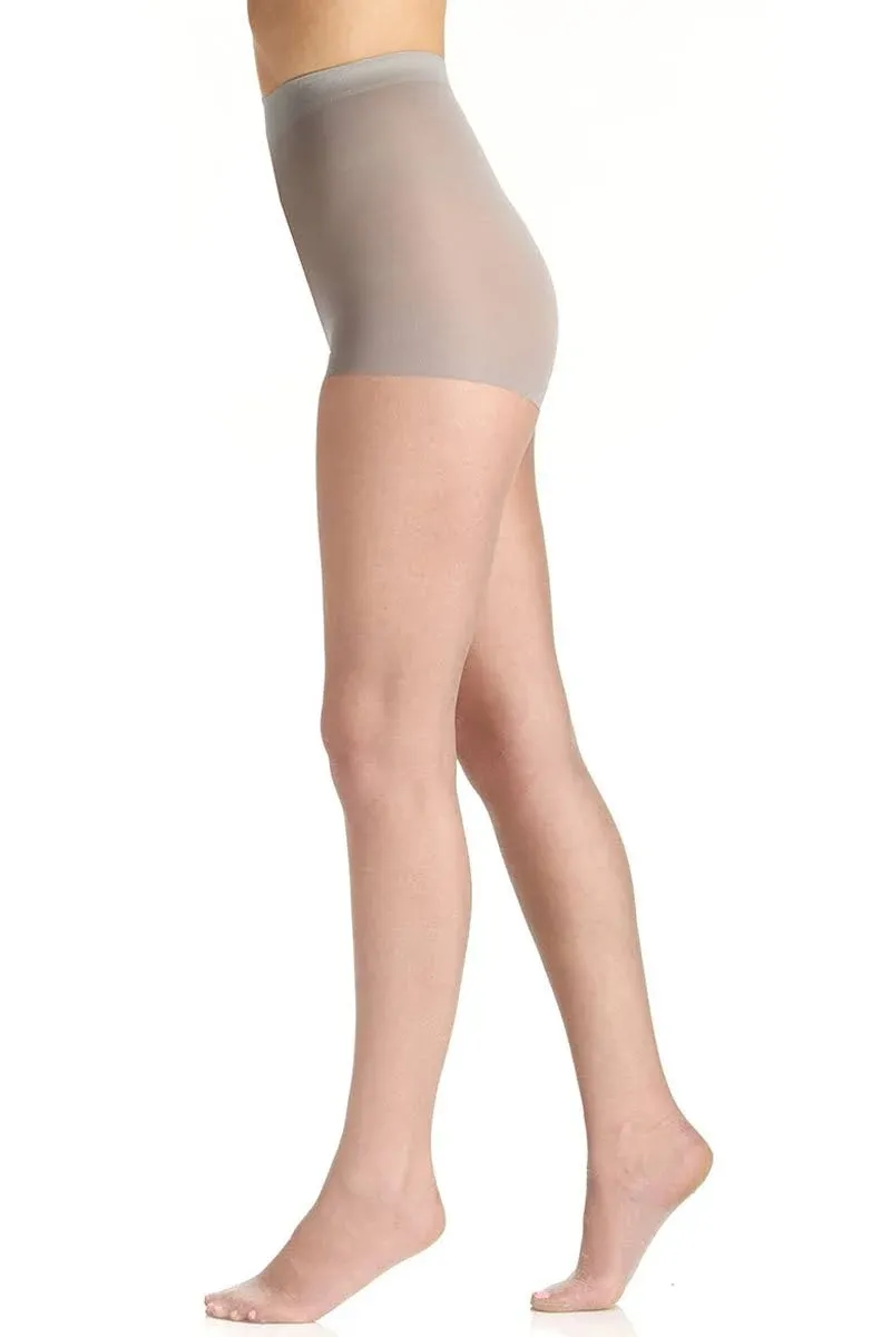 Berkshire Shimmers Control Top Sheer Toe Pantyhose, Silver (4429) 1