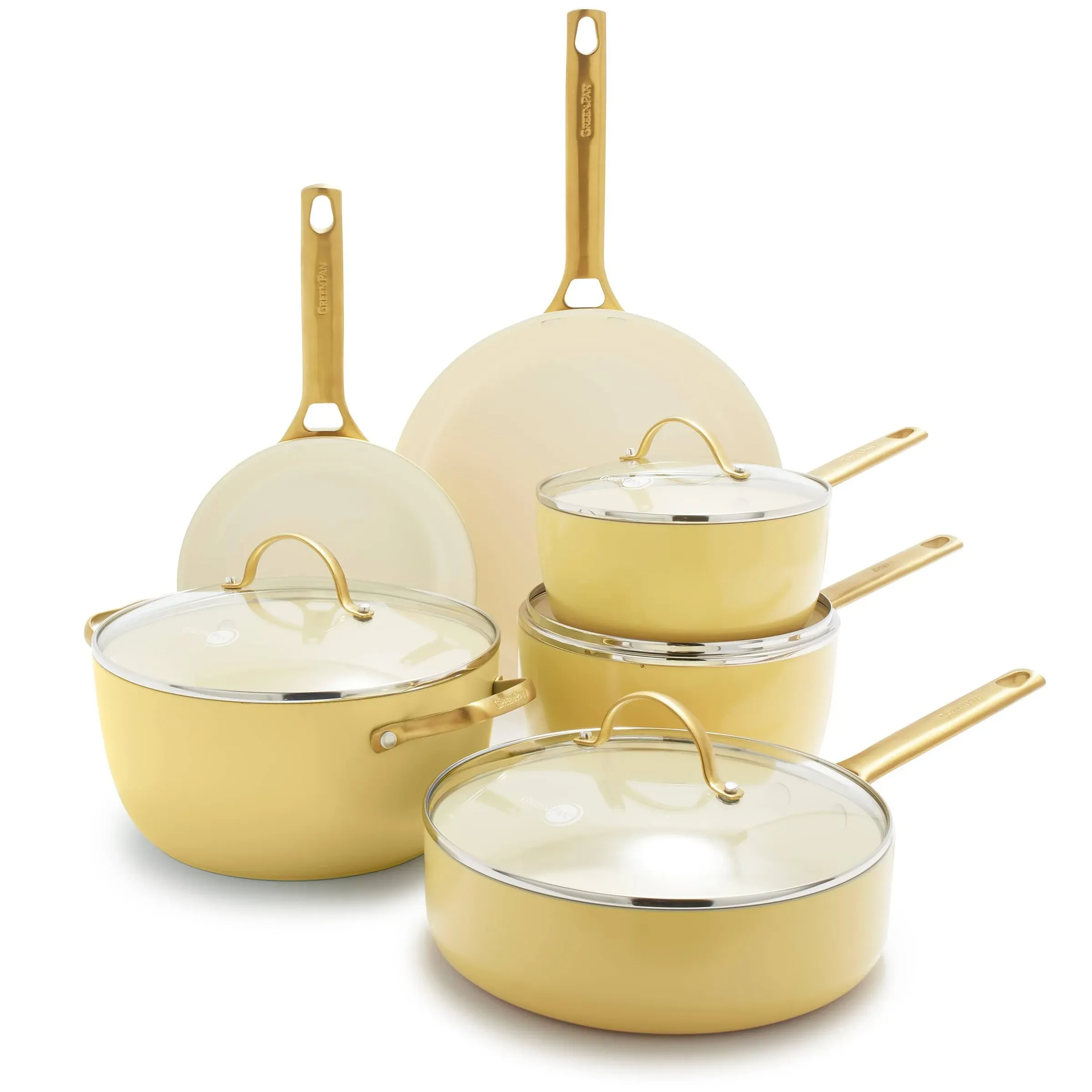 GreenPan - Reserve Ceramic Nonstick 10-Piece Cookware Set - Blush