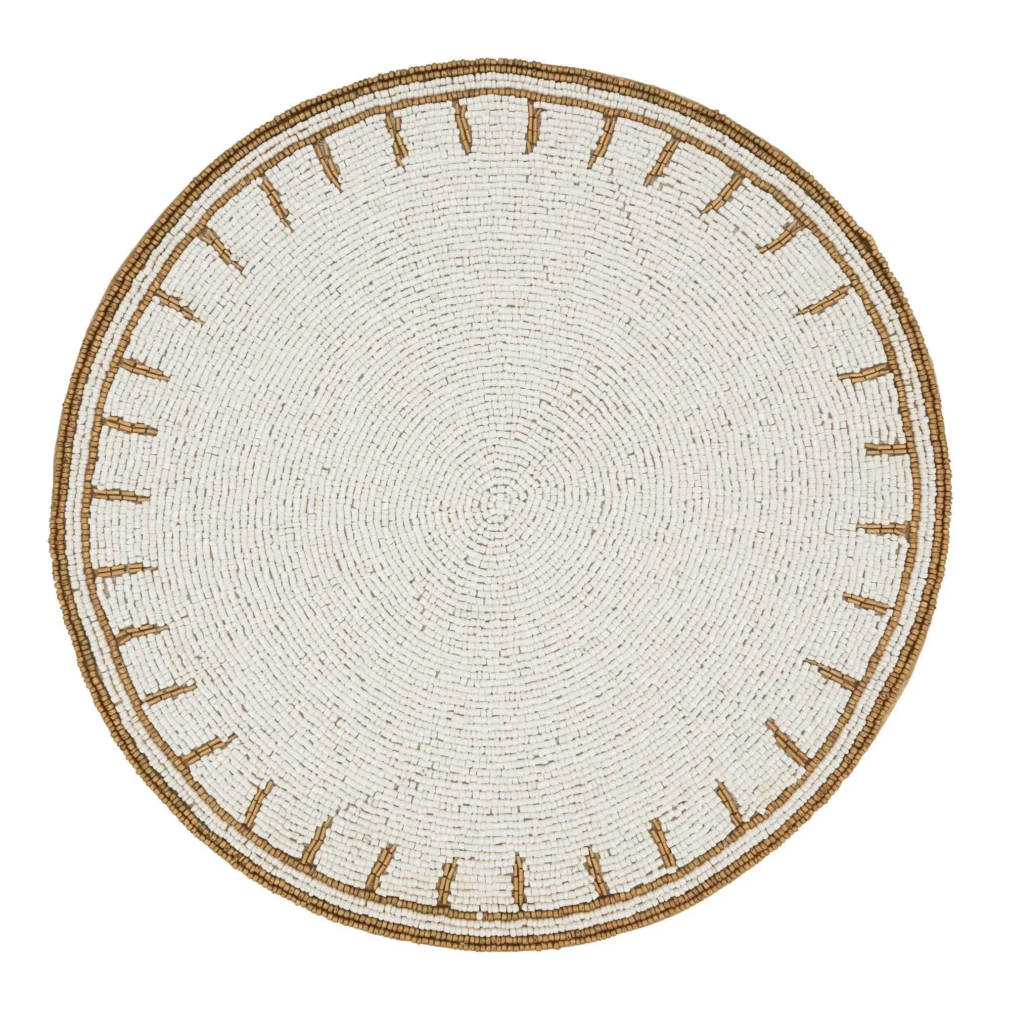 Beaded Brilliance Placemat, Set of 4, Ivory, 15", 15" - Transitional - Placemats - by Saro Lifestyle | Houzz