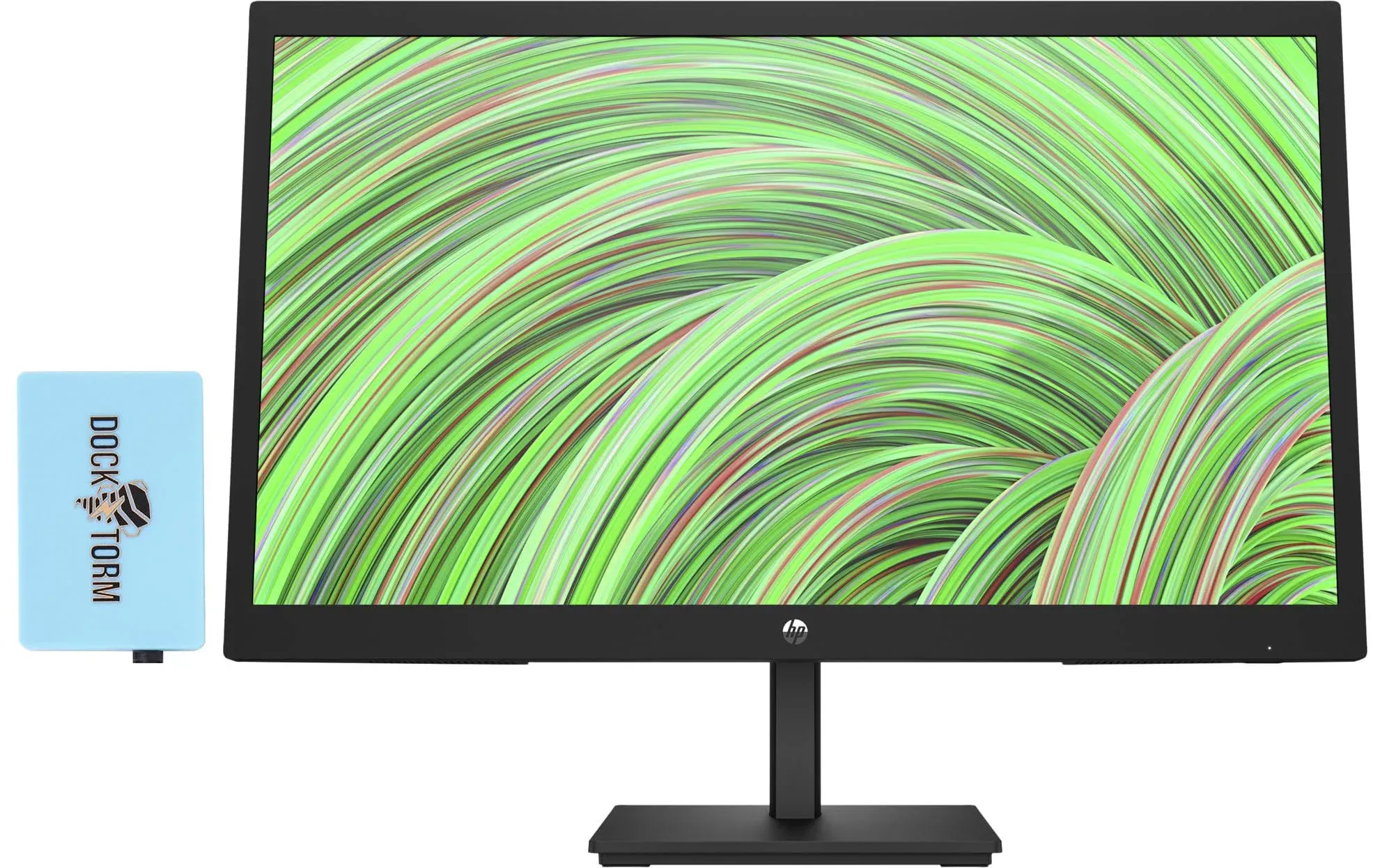 HP 22 inch LED FHD FreeSync Monitor with Docztorm Dock, 22 inch Full HD (1920 x 1080) Anti-Glare Monitor, Narrow Bezel Display, Hdmi, VGA, Modern