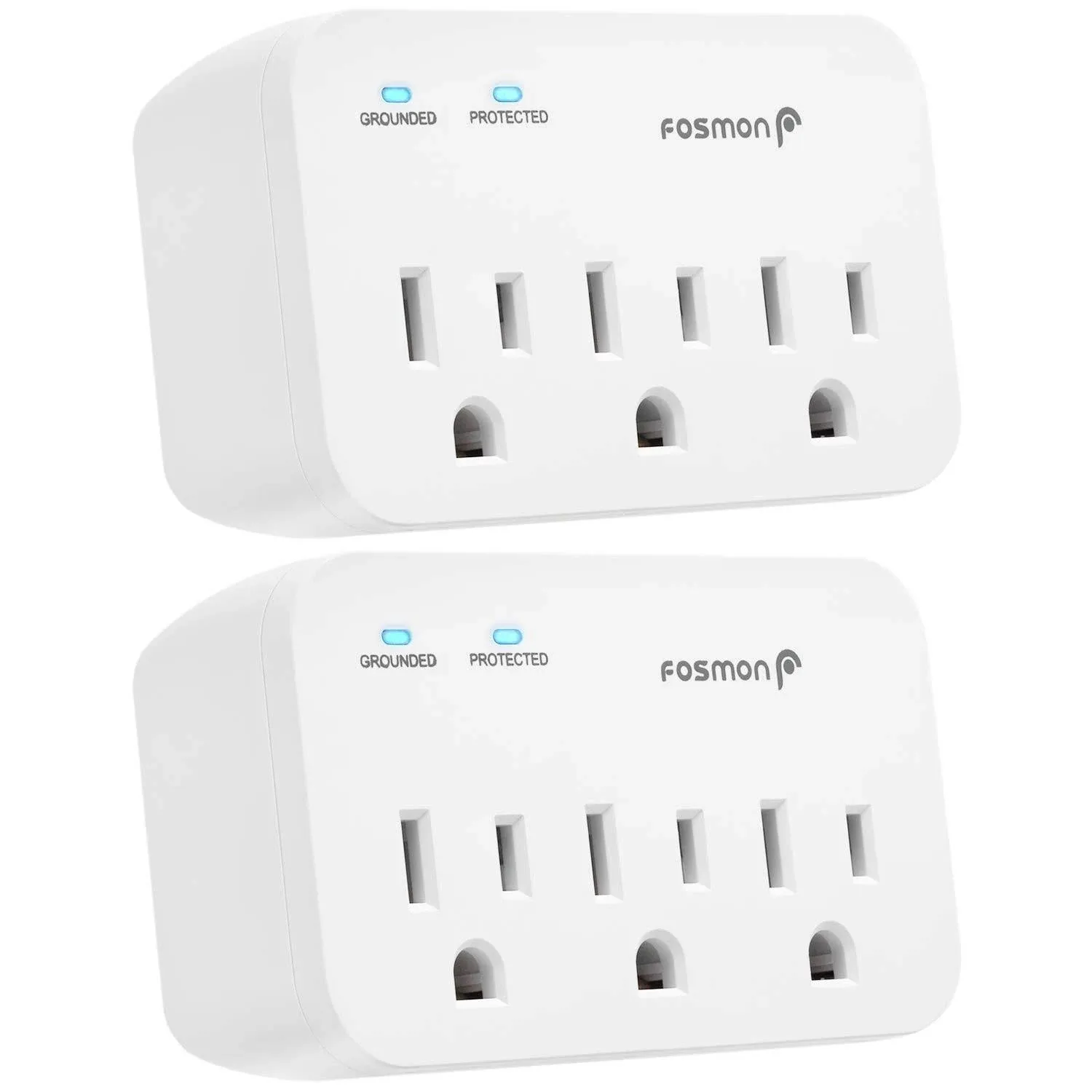 Fosmon 3 Outlet Surge Protector Multi Plug Wall Adapter Tap 1200J ETL Listed