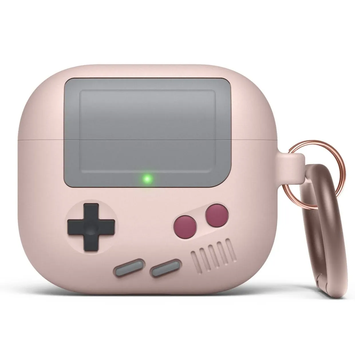 elago AW5 Compatible with AirPods 3rd Generation Case (2021), Classic Handheld Game Console Design Case Compatible with Apple AirPods 3, Carabiner Included [Sand Pink]