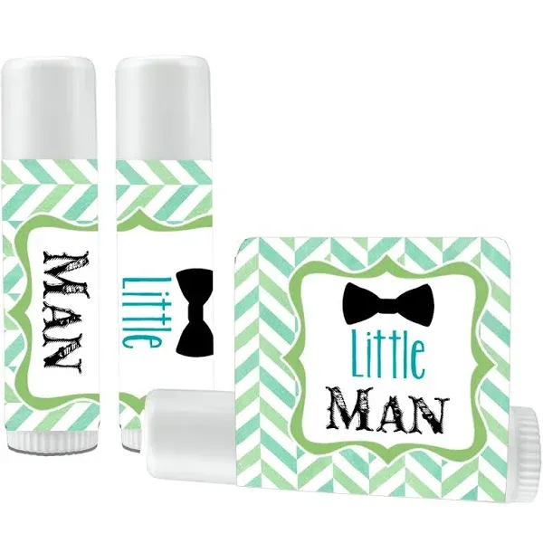 12 Little Man Lip Balms - Little Man Baby Shower Favors - Little Man Birthday Favors - Little Man Bow Tie Favors