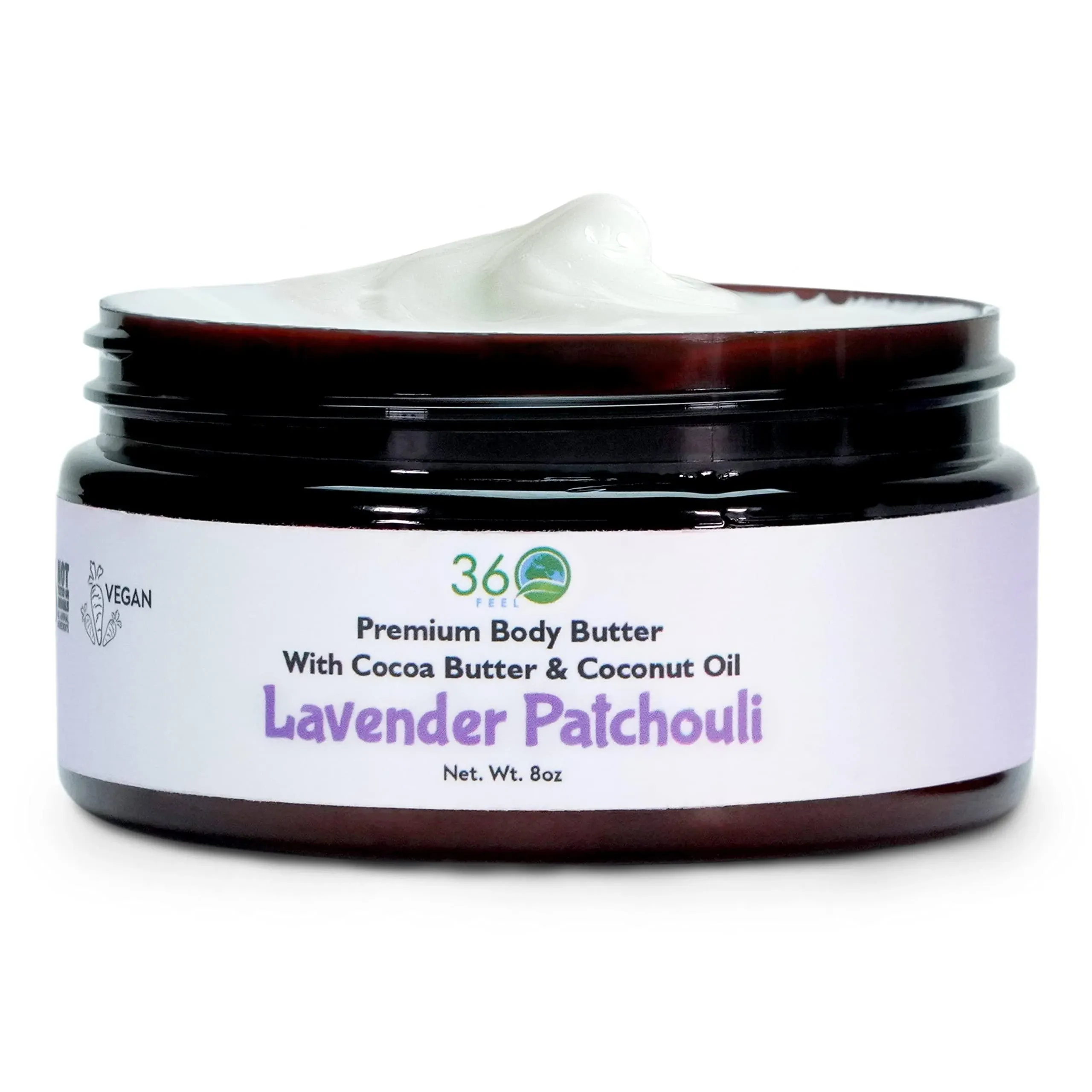 360Feel Lavender Patchouli Body Butter - Nourishing Moisturizer with Cocoa & Shea ...