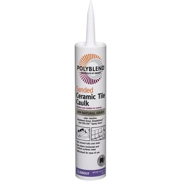 Polyblend Ceramic Tile Caulk 10.5 oz, Natural Gray