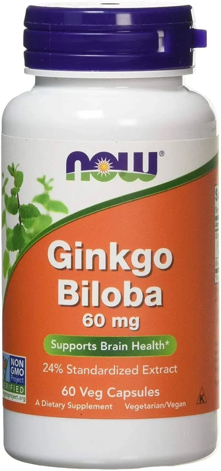 Now - Ginkgo Biloba 60 mg - 60 Veg Capsules