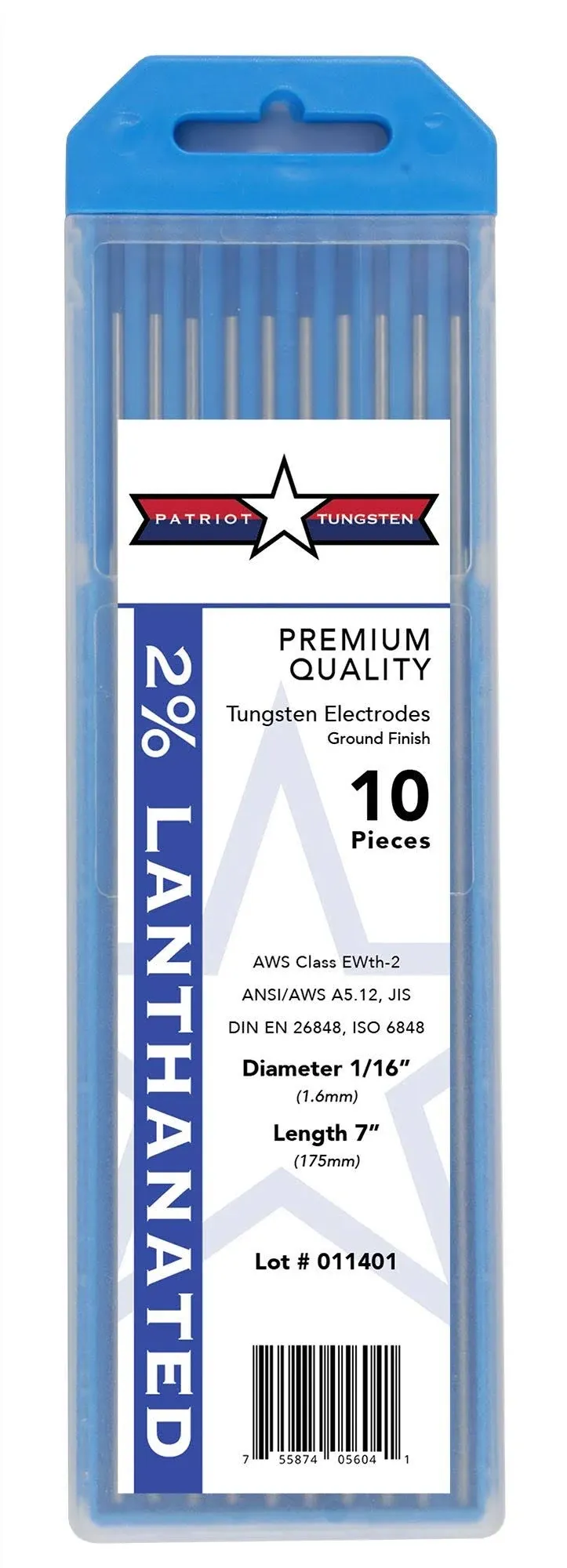 Patriot Tungsten 1.5% Lanthanated TIG Electrodes 5/32” GOLD EWLa-1.5 10 Pack