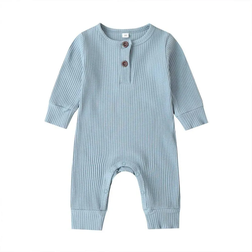 (Blue, 3m) Baby Spring Autumn Clothing Newborn Infant Boy Girl Cotton Romper ...