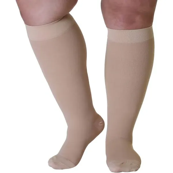 Absolute Support 20-30mmHg Firm Support Beige 2XL Closed Toe Extra Wide Standard ...