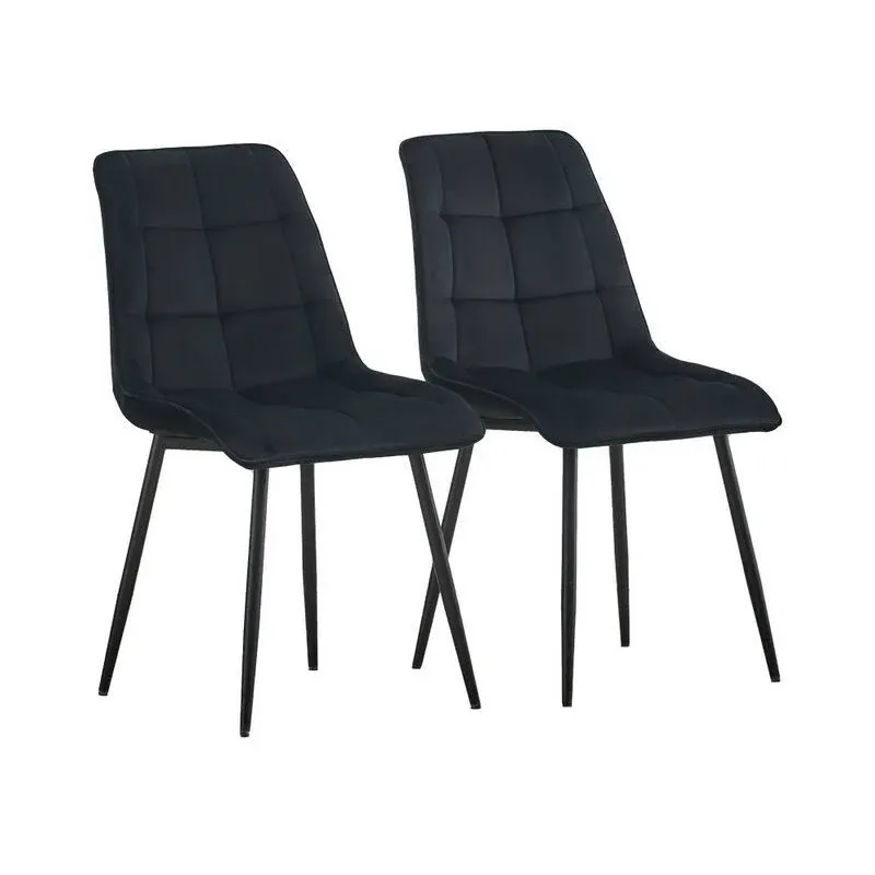 Clipop Velvet Dining Chairs Set of 2, Upholstered Seat and Metal Legs,for Kitchen ...