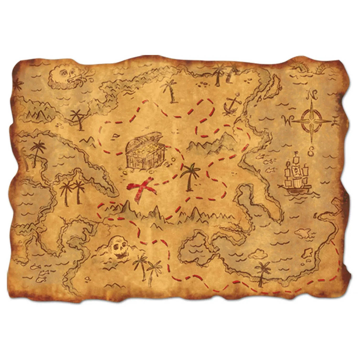 Plastic Treasure Map Party Accessory (1 count) (1/Pkg)