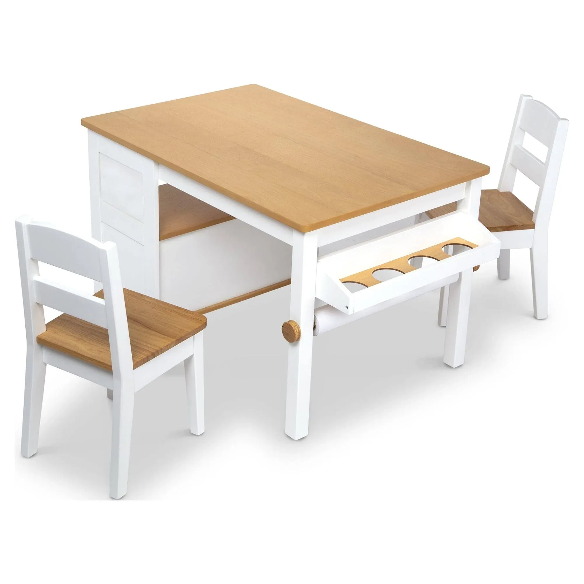 Melissa & Doug Wooden Art Table & Chairs Set