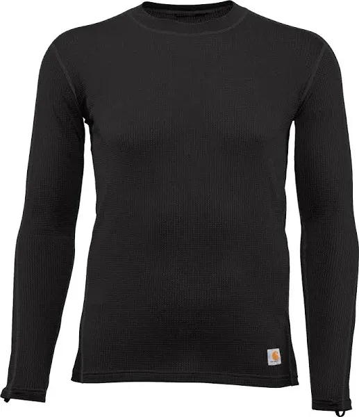 Carhartt Men's Force Lightweight Stretch Grid Base Layer Crewneck Top - Black