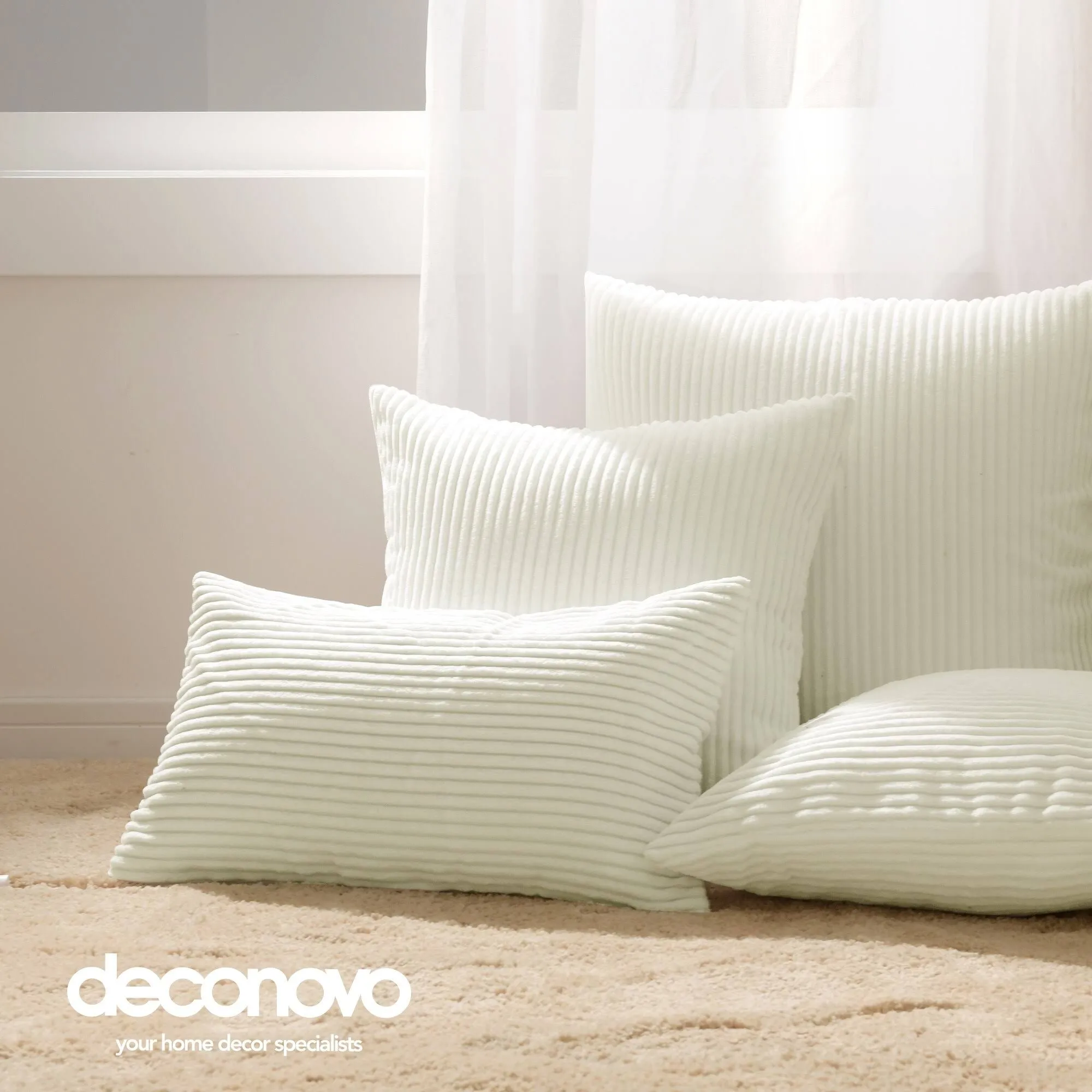 Deconovo Decorative Pillow Covers Set of 2 with Stripe Pattern Pillowcase Cushion ...