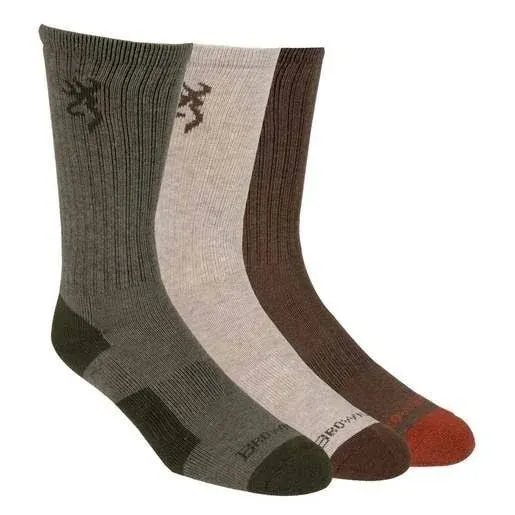 Browning, Men's Multi-Color Everyday Crew Socks, 3 Pk