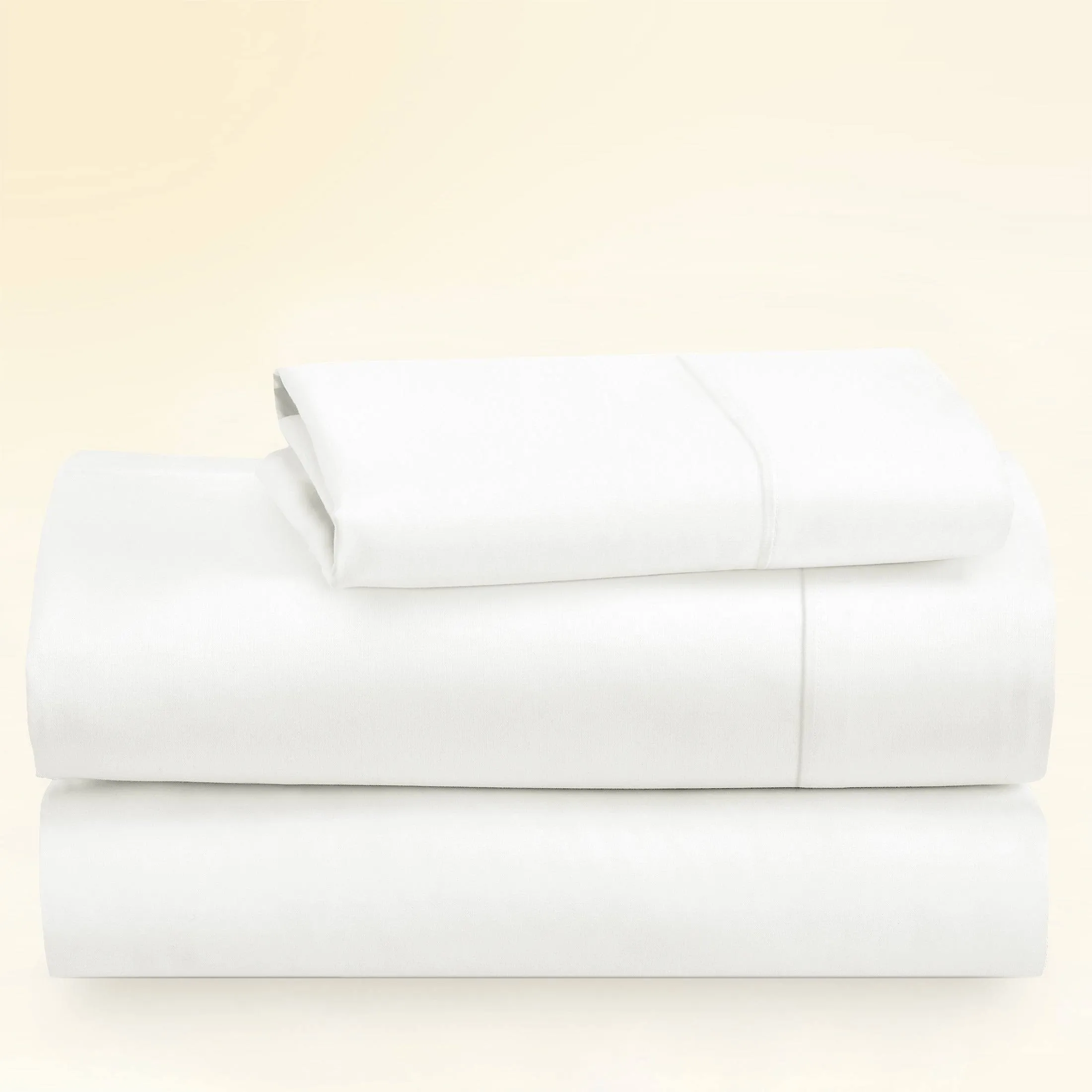 Everyday Soft Sateen Solid Sheet Set - Twin XL Ivory Sheet Set - 100% Cotton - 400 Thread Count