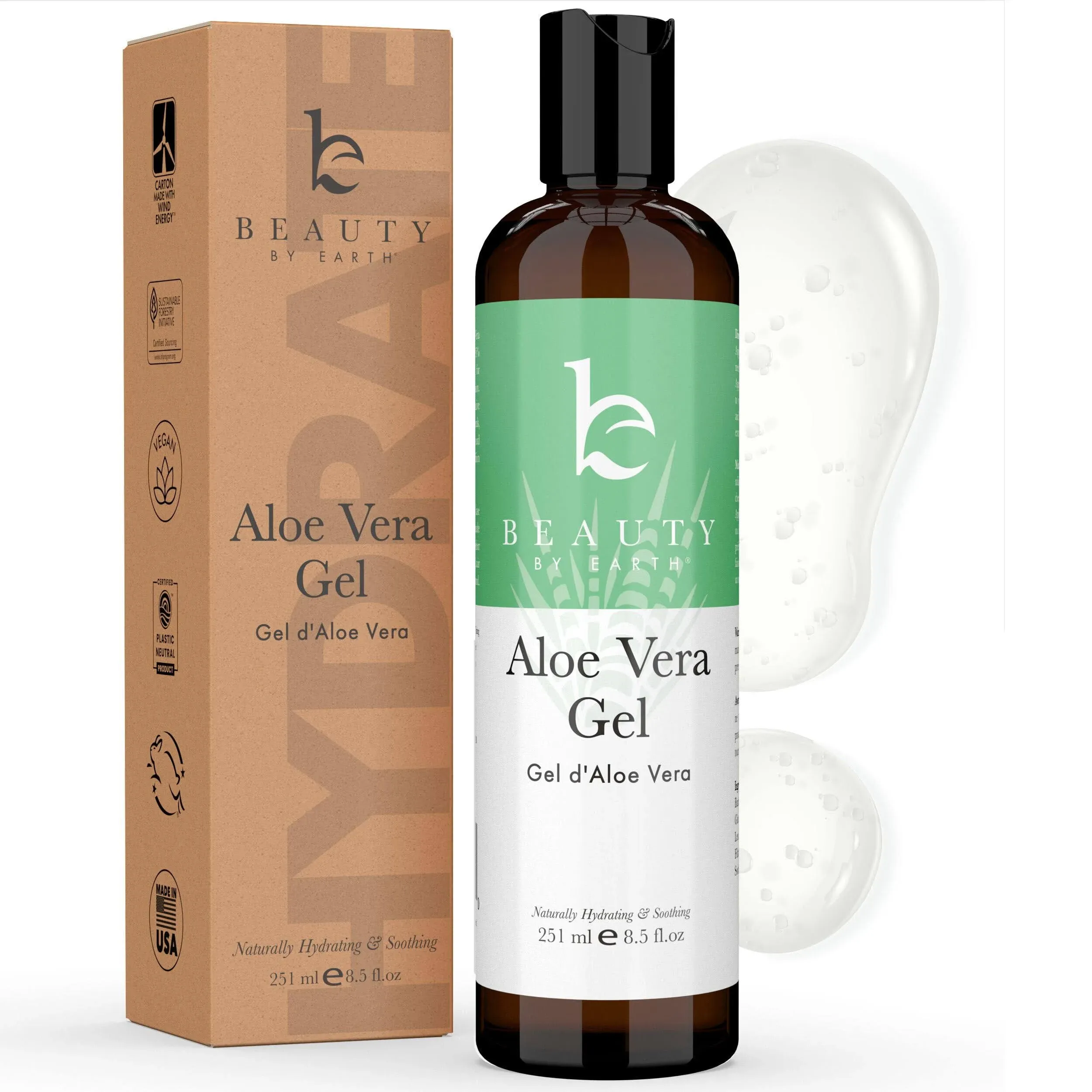 Aloe Vera Gel - With Organic Aloe Vera for After Sun Lotion, Pure Aloe Vera Gel for Sunburn Relief, Aloe Gel is Best for Face, Hair, Skin Soothing Gel on OnBuy