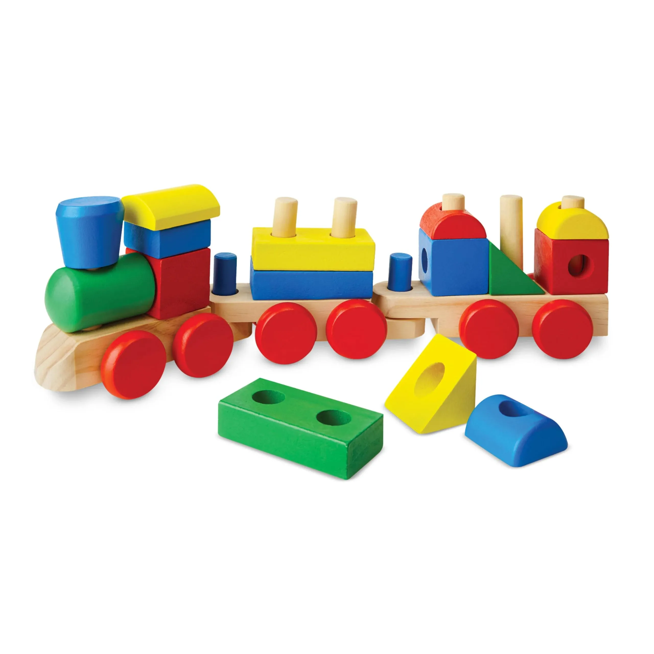 Melissa and Doug Stacking Train Classic Wooden Toddler Toy (18 pcs) Ag