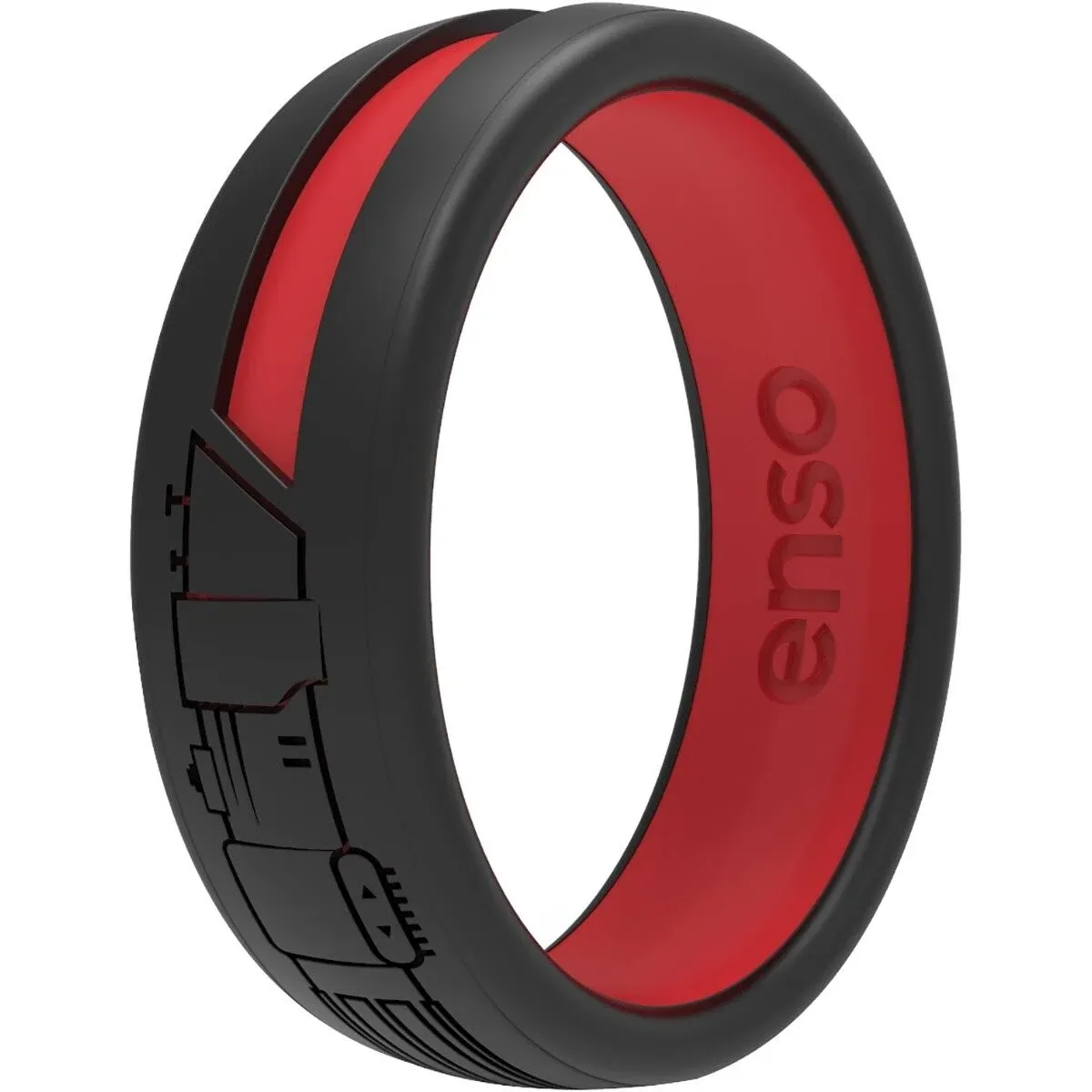 Enso Rings Star Wars Darth Vader Lightsaber Silicone Ring - 14 - Black/Red