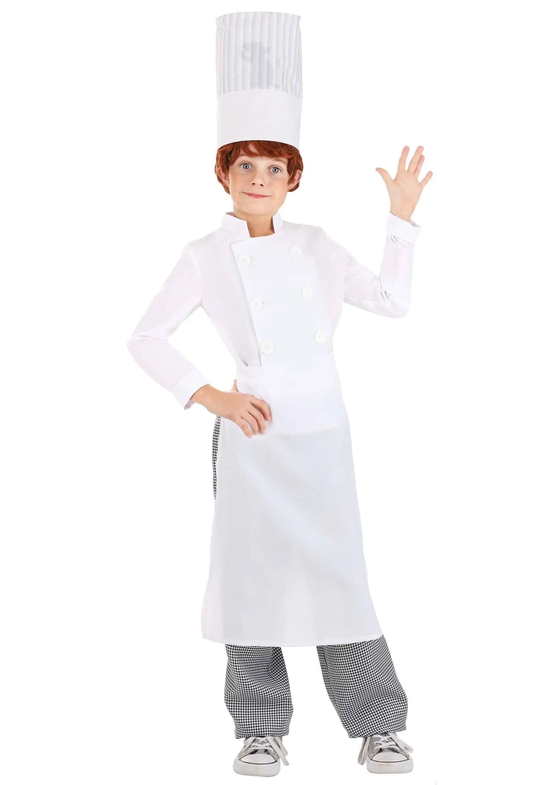 Kids Linguini Costume | Disney and Pixar Ratatouille Youth Alfredo Linguini Chef Costume with Remy in Tall Hat