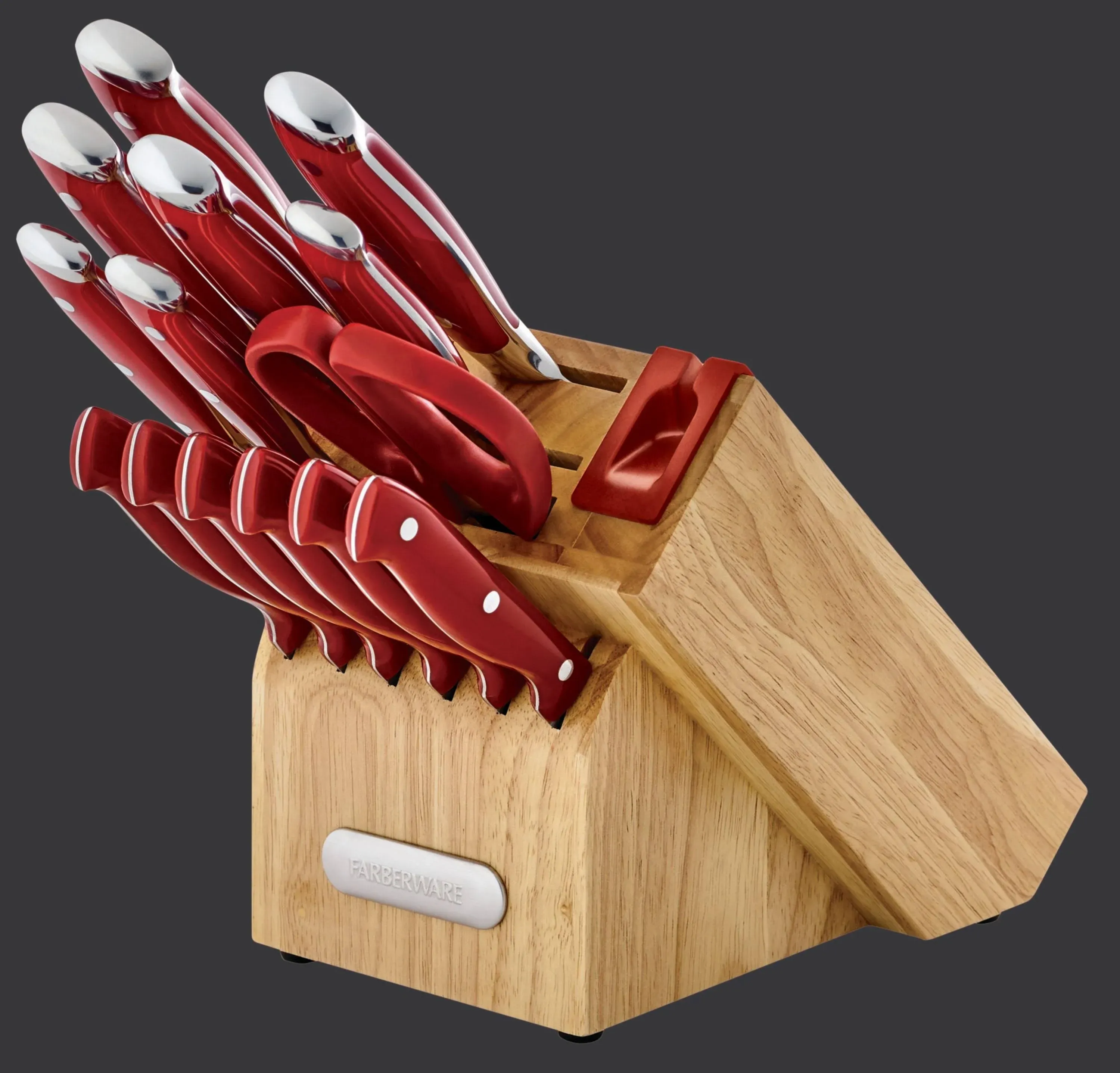 15-Piece Professional Forged Triple Riveted Knife Block Set w/ EdgeKeeper