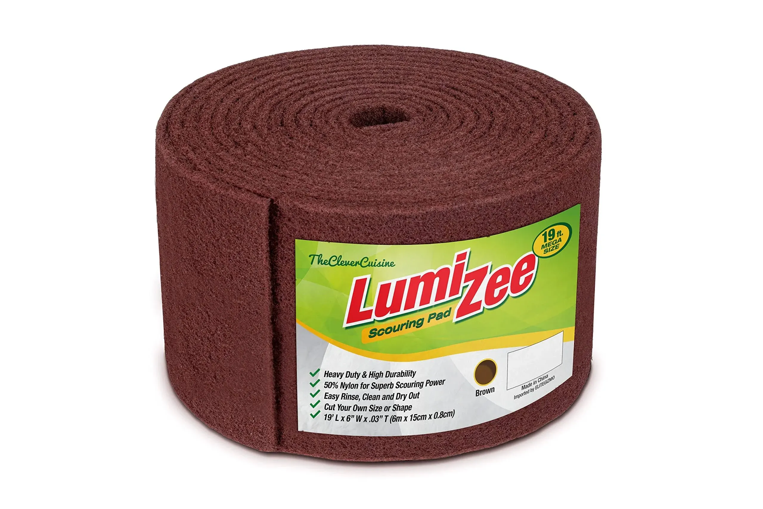 Heavy Duty Scrubbing Pad Roll 19Ft Ultra Size Sponge Scouring Pad Brown19Ft X 6I