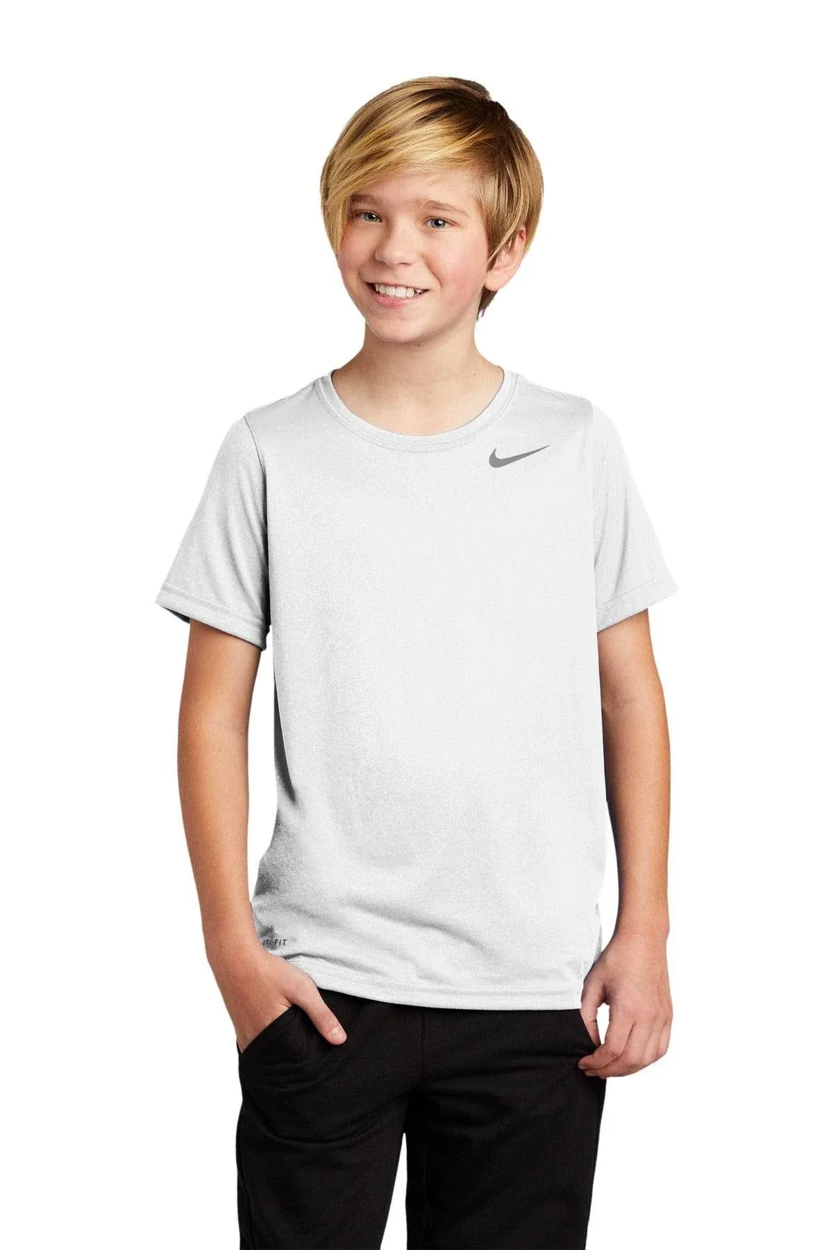 The Nike Tee Legend Short Sleeve Training Shirt Boys Youth Small White NEW