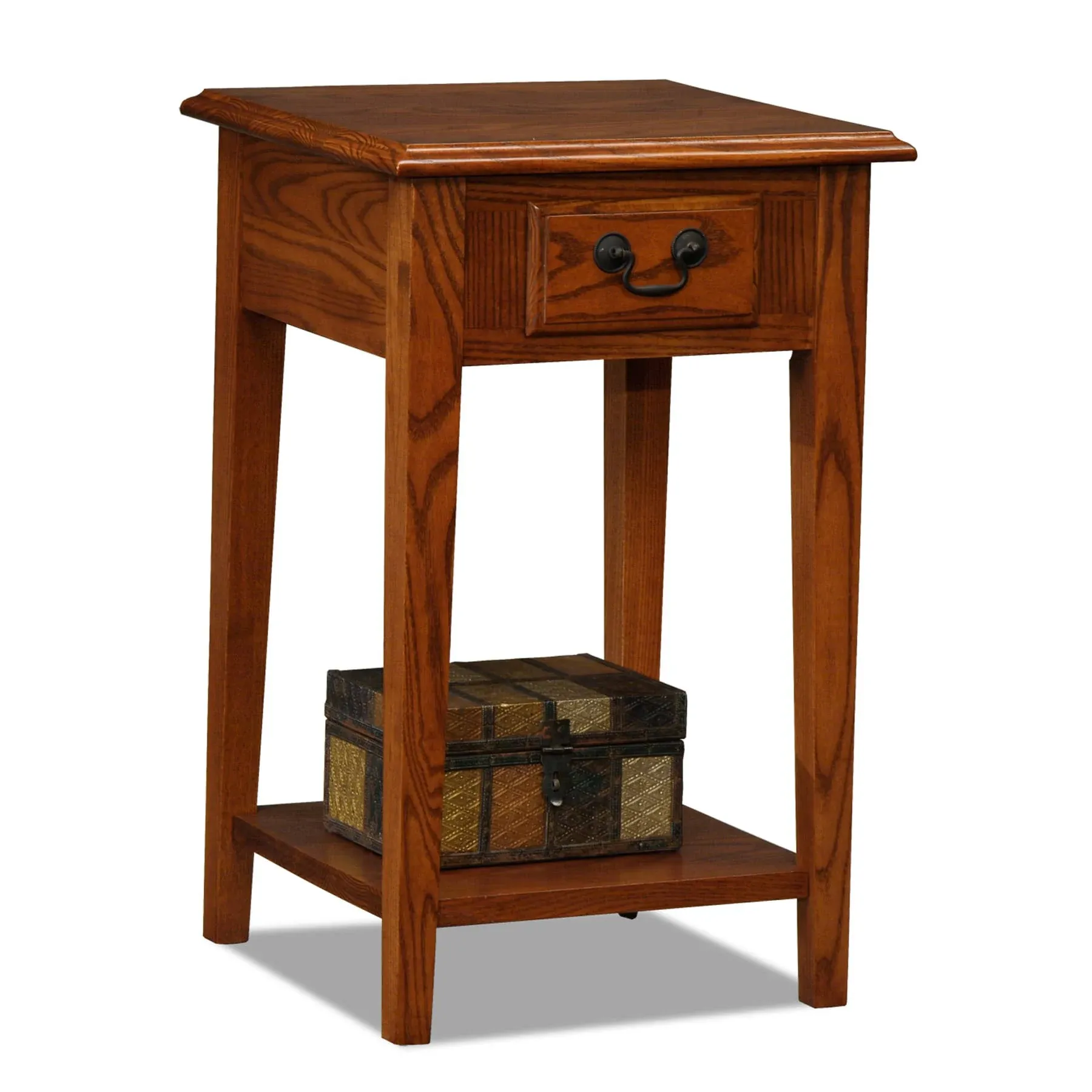 Leick Furniture 9041-MED Favorite Finds Square Side End Table Medium Oak