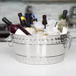 Brekx Anchored Stainless Round Beverage Tub, Insulated Tabletop Ice and Beer Bucket