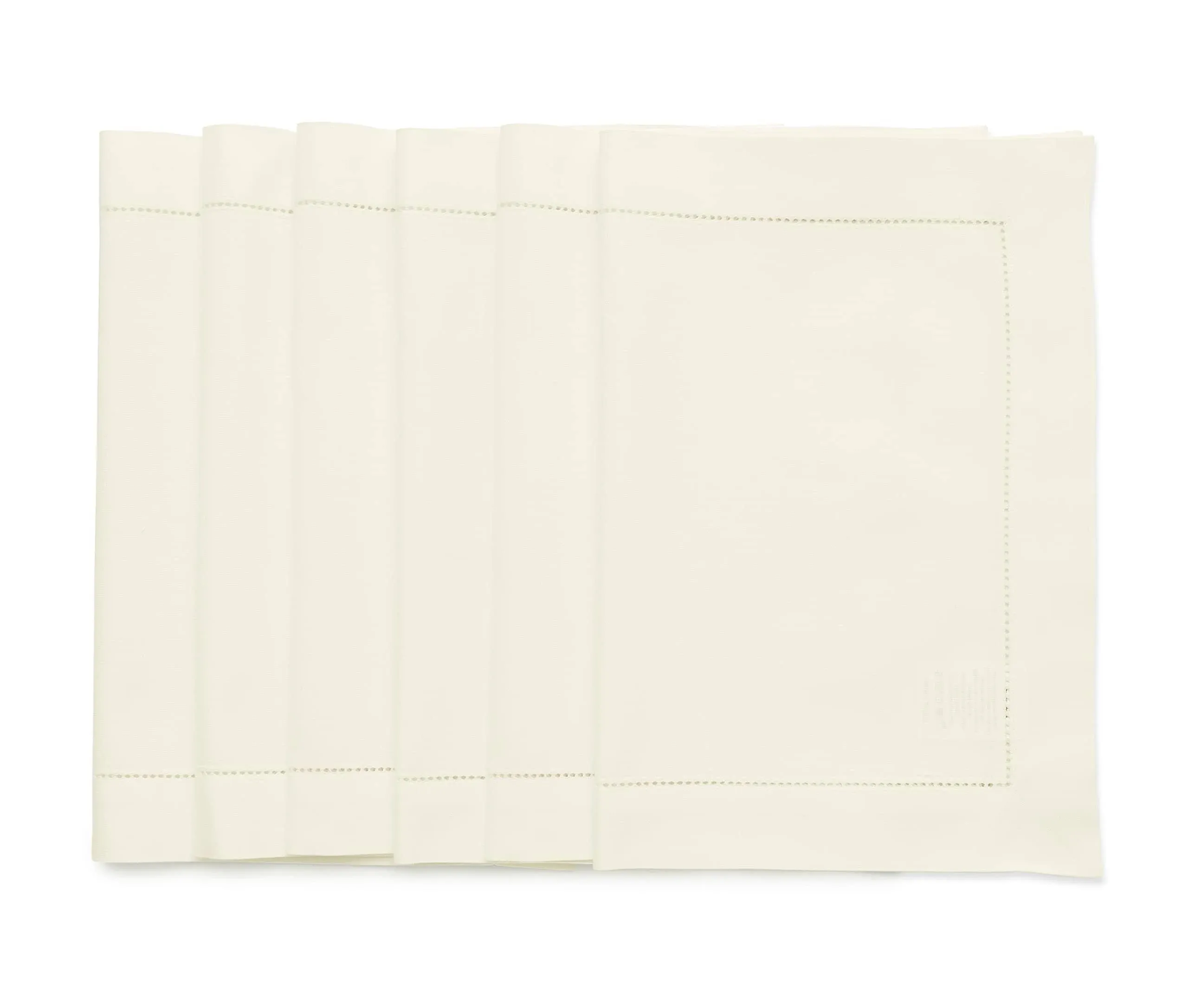 Cotton Linen Hemstitch - 100% Pure Linen Placemats (Set of 6) Solino Home Color ...