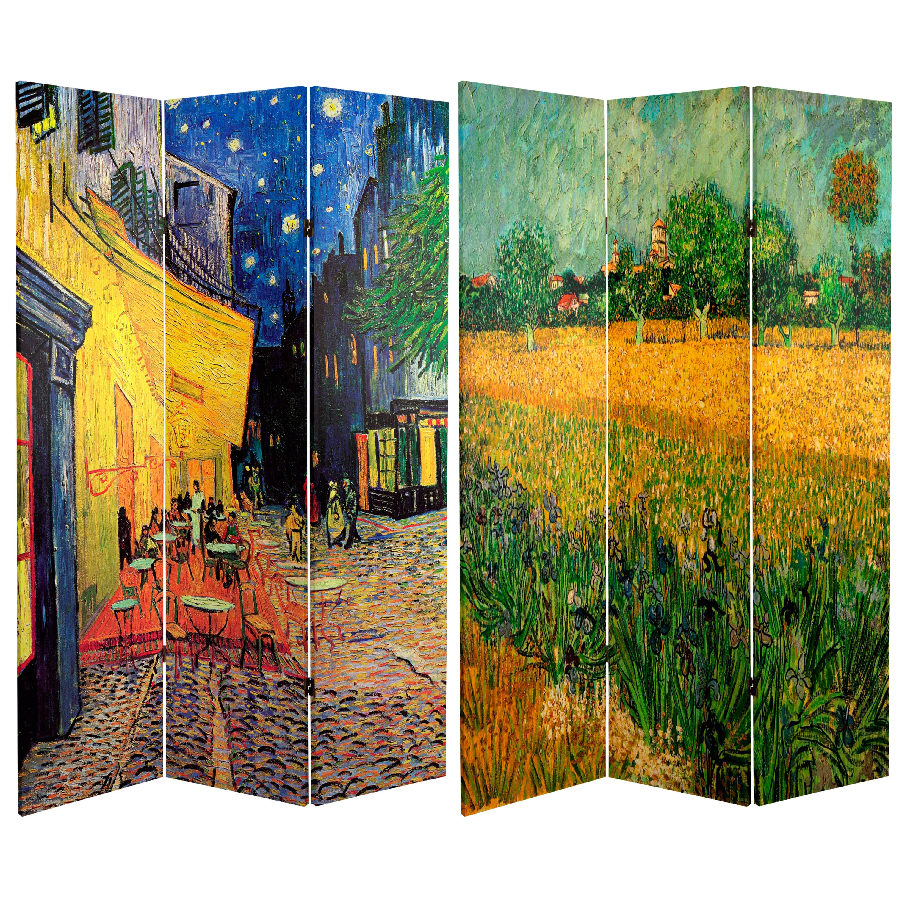 6' Tall Double Sided Works of Van Gogh Canvas Room Divider