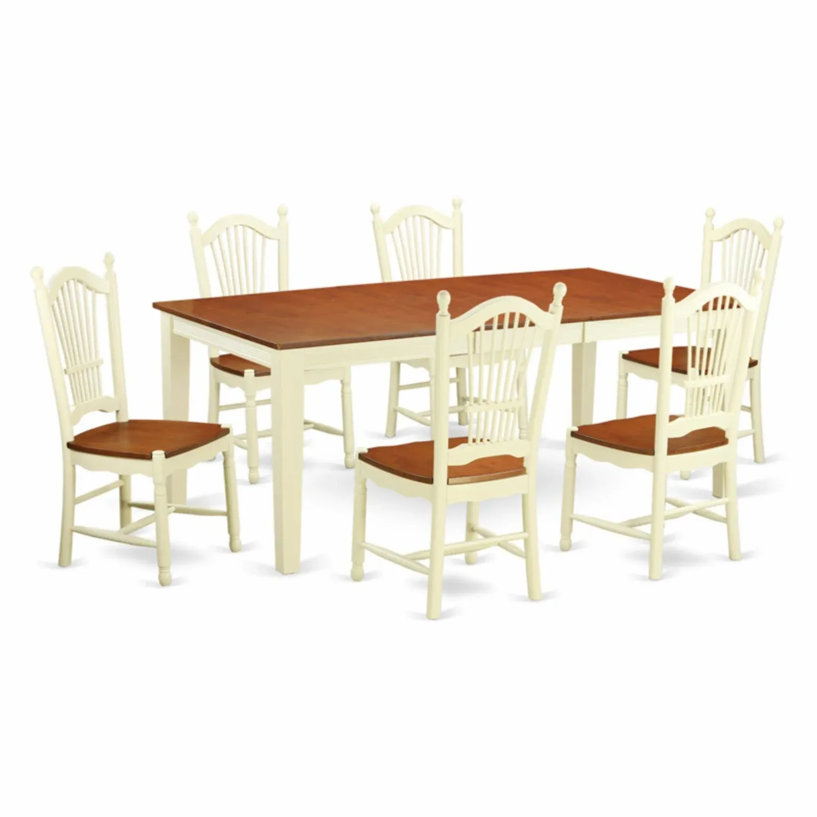 East West Furniture Quincy 7-Piece Sheaf Dining Table Set