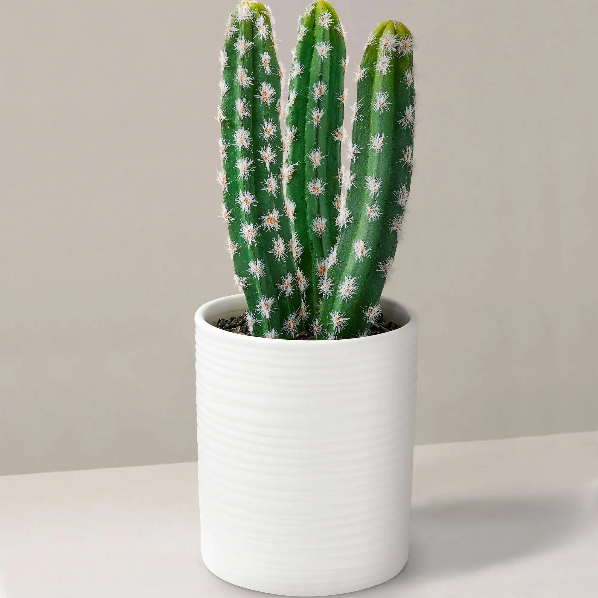 SEEKO Succulents 10.5'' Fake Cactus - Realistic Artificial Cactus - Life-Like Round Cactus Plant - Indoor Cactus Decor for Dorm, Desk, Shelf or Office