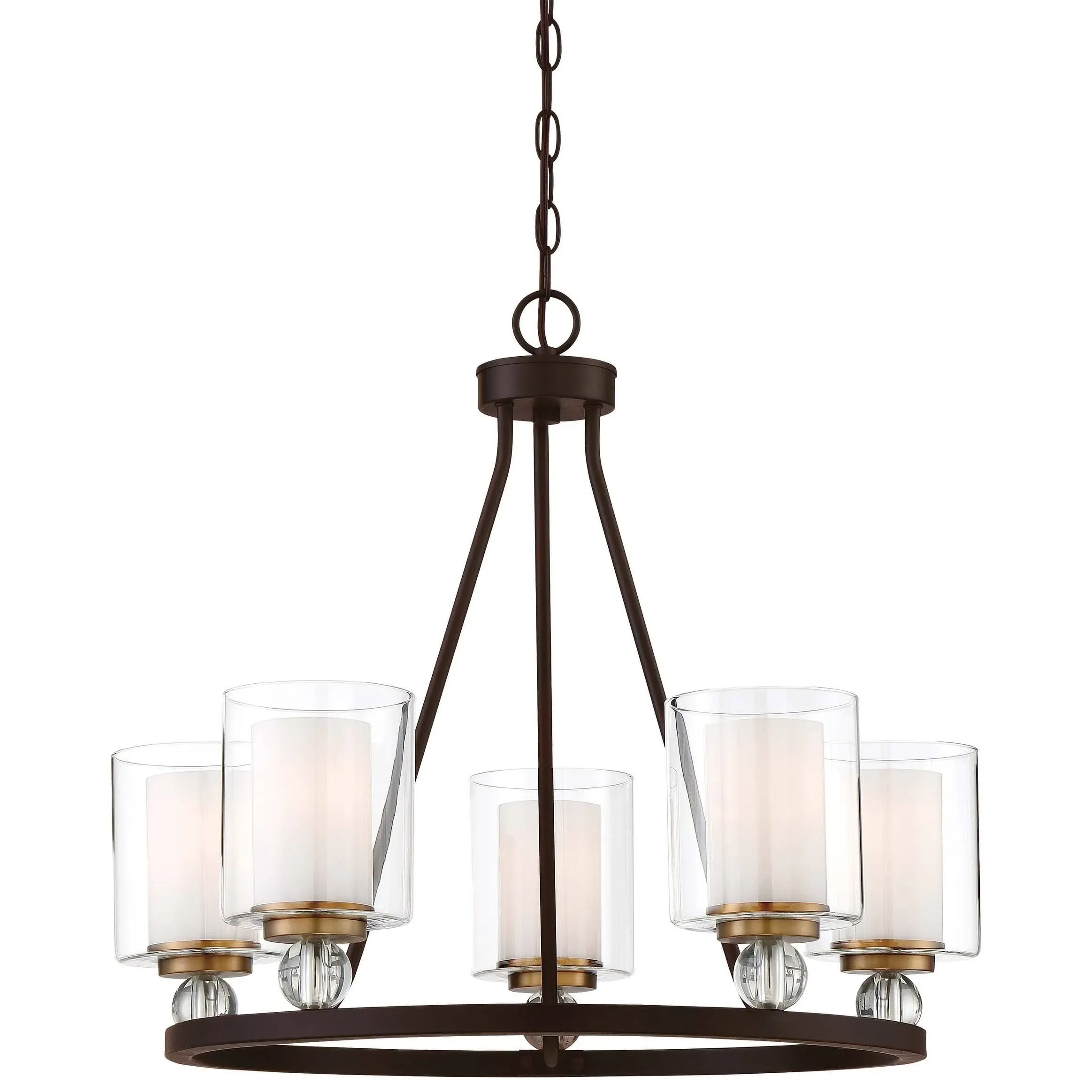 Minka Lavery Chandelier Pendant Lighting 3075-416 Studio 5 Dining Room Fixture, 5-Light 500 Watts, Painted Bronze